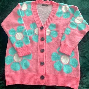 NEW SHEIN Pink and Blue Floral Jacket